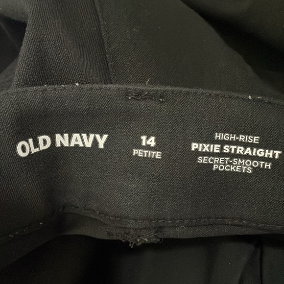 Old Navy High-Waisted Pixie Straight Pants Black 14 Petite - Picture 4 of 4